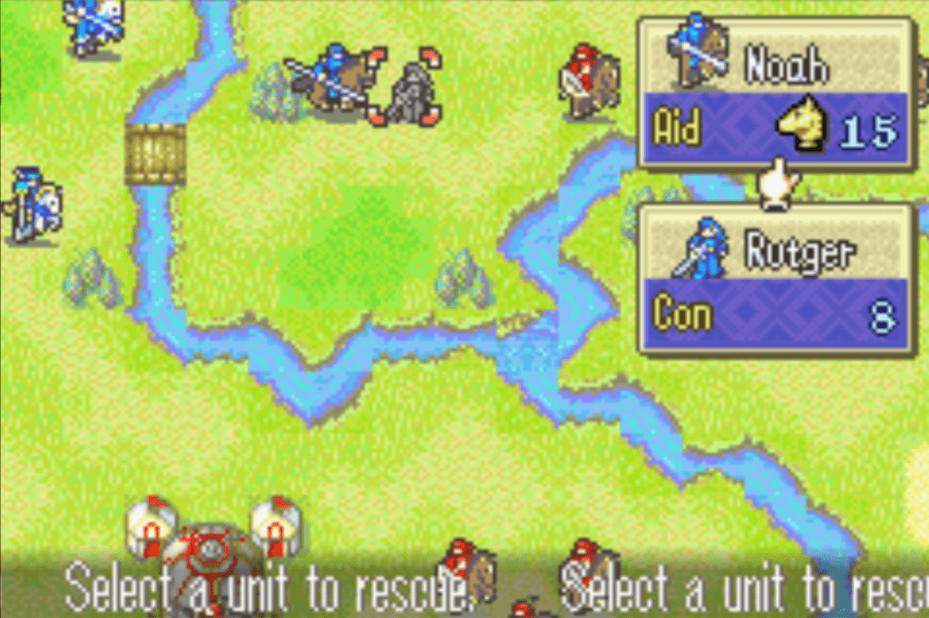 Noah rescuing Rutger from an exposed position in The Binding Blade.