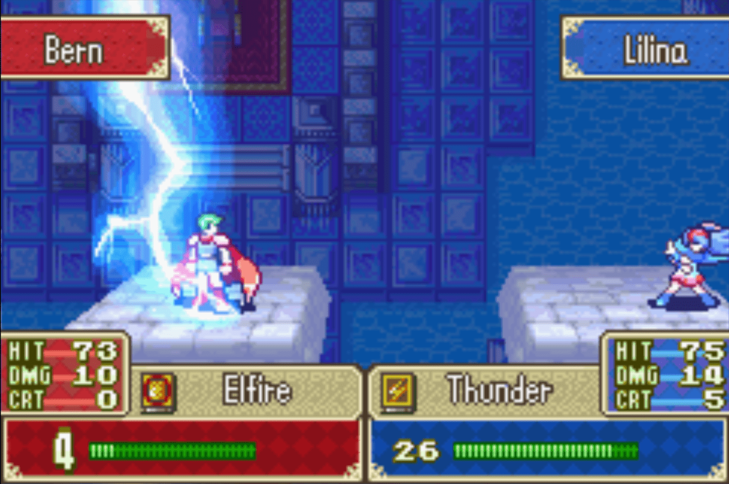 Lilina facing off against a Sage