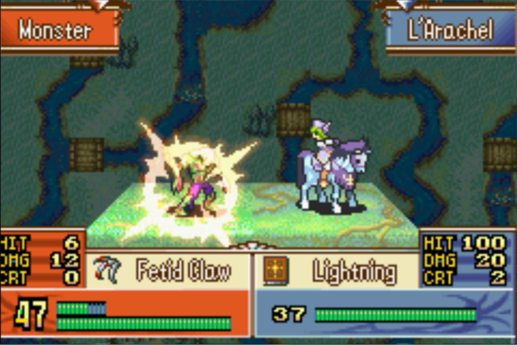 L'arachel taking on a monster.